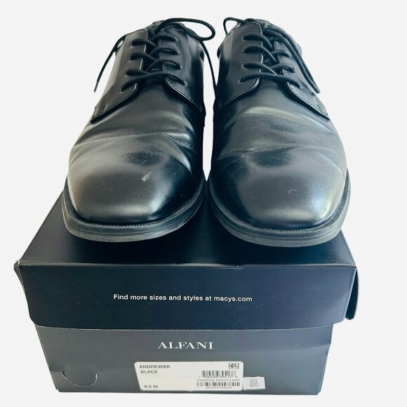 Alfani Mens Andrew Black Lace Up Derby Dress Shoes Size 9.5 M - Picture 3 of 10